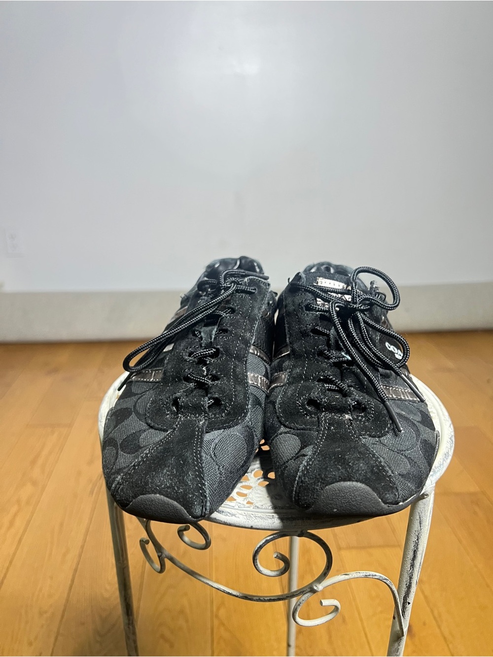 Coach Black Signature Logo Lace-Up Sneakers - Picture 3 of 9